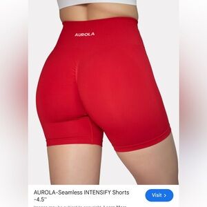 AUROLA Women's Seamless Red Bike Shorts